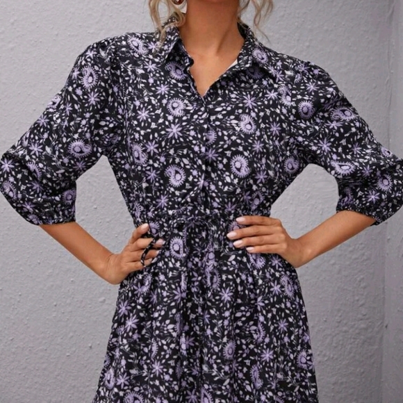 NEW Drawstring Shirt Dress - Picture 5 of 7